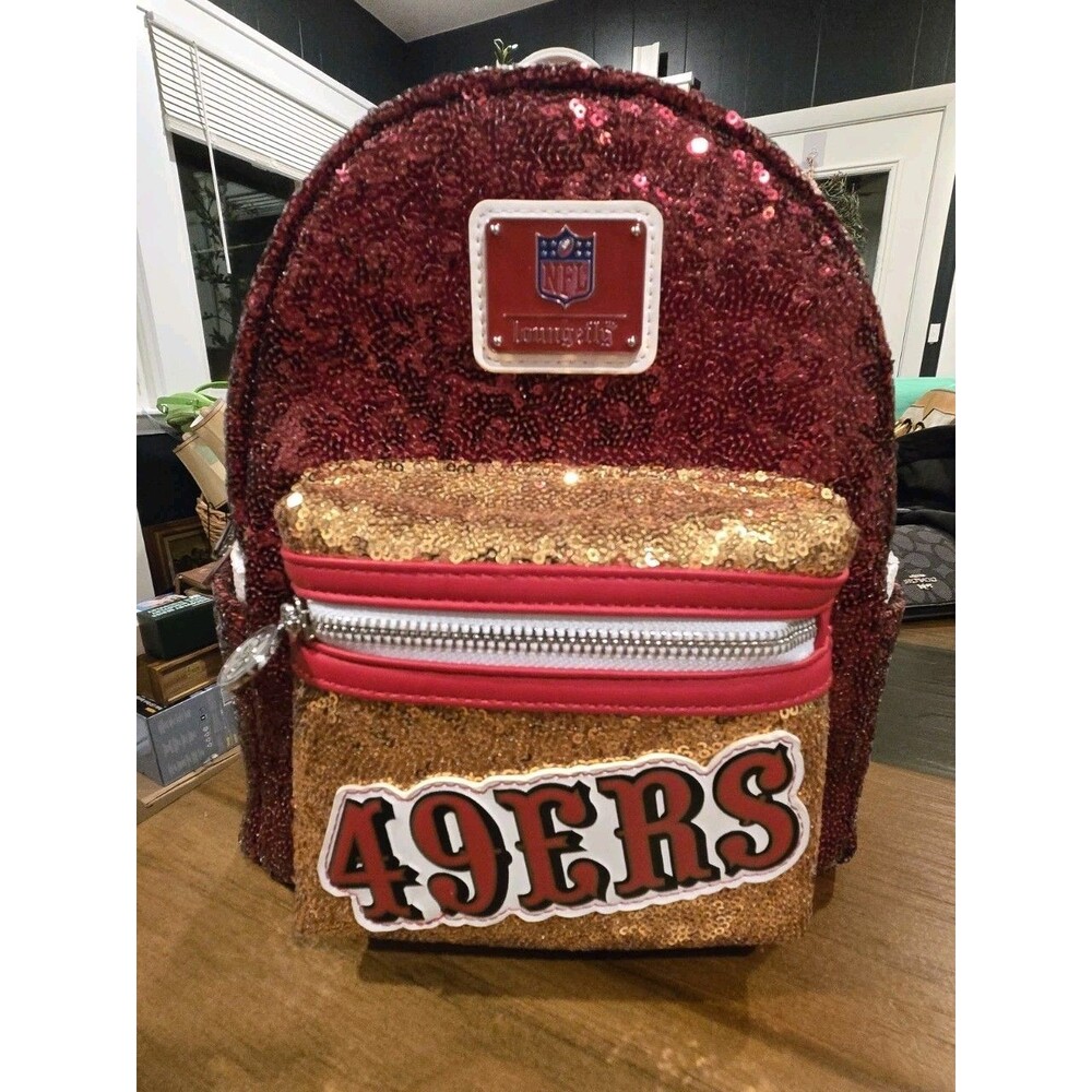 Loungefly NFL San Francisco 49ers Loungefly Sequin Mini Backpack Rare NFL Bag